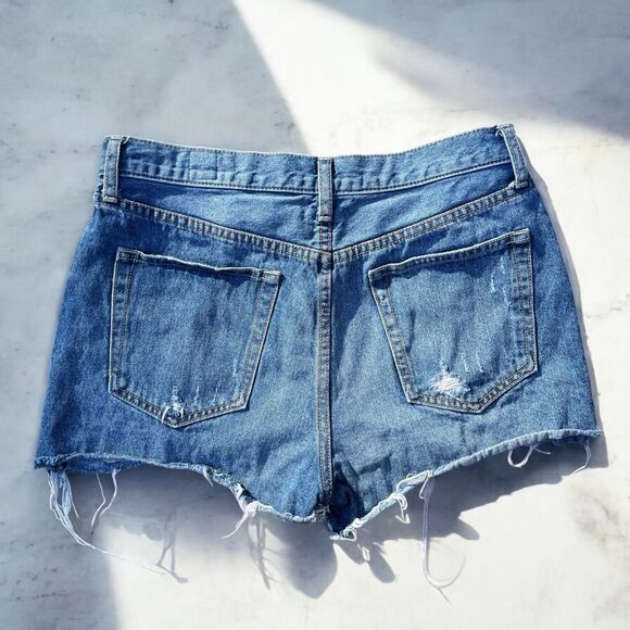 Free People We The Free Sofia Distressed Cutoff Denim Shorts - 29 - Picture 8 of 11